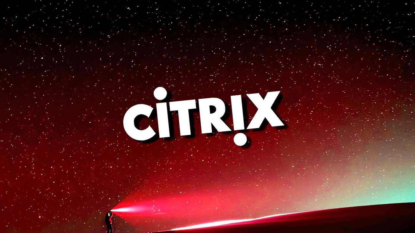 Citrix wordmark on a dark red field.