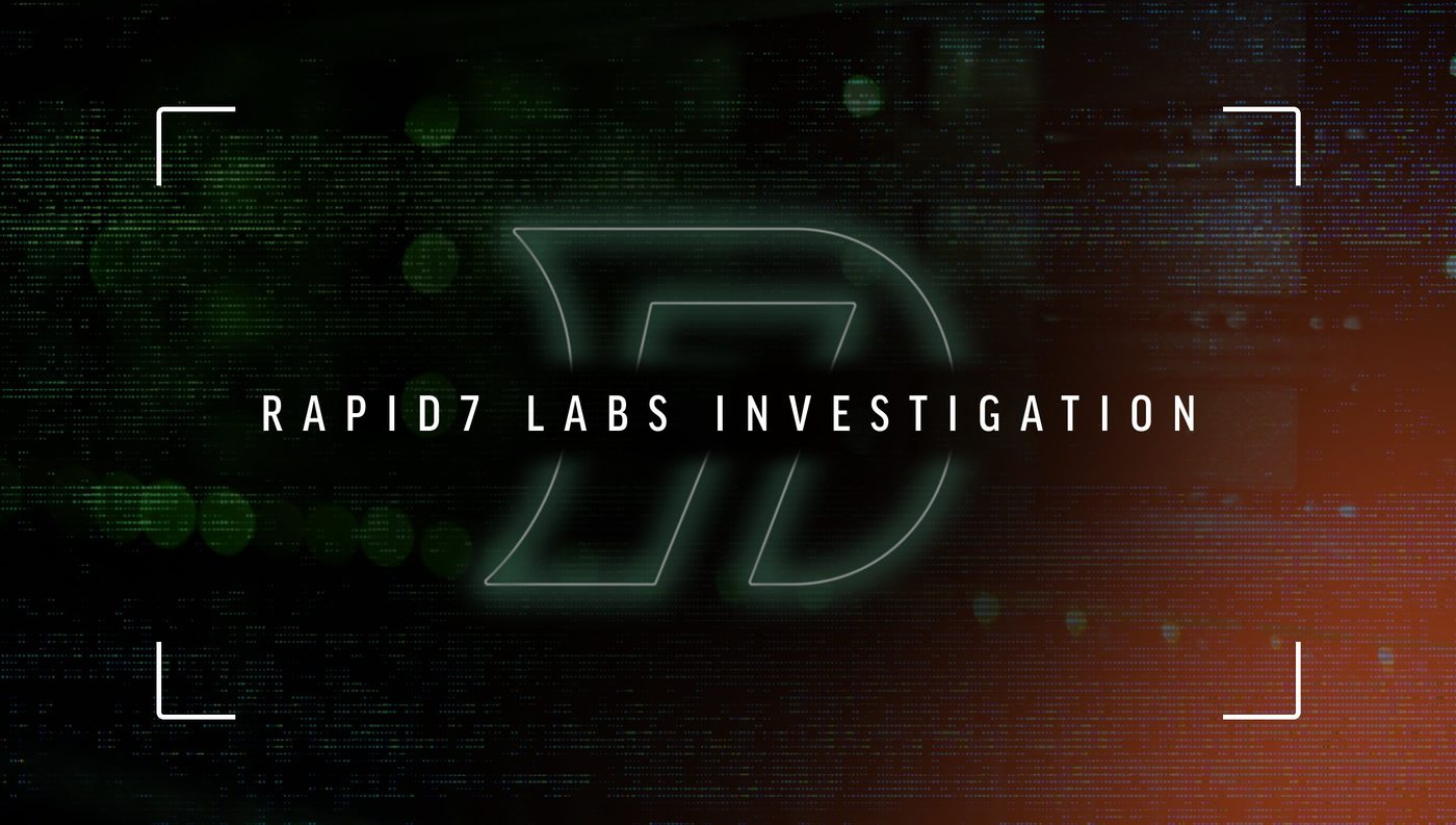 Rapid7 Labs investigation title card over a dark field.